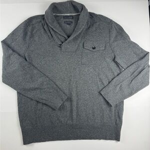 Banana Republic Men’s Shawl Collar single button popover wool blend sweater XL